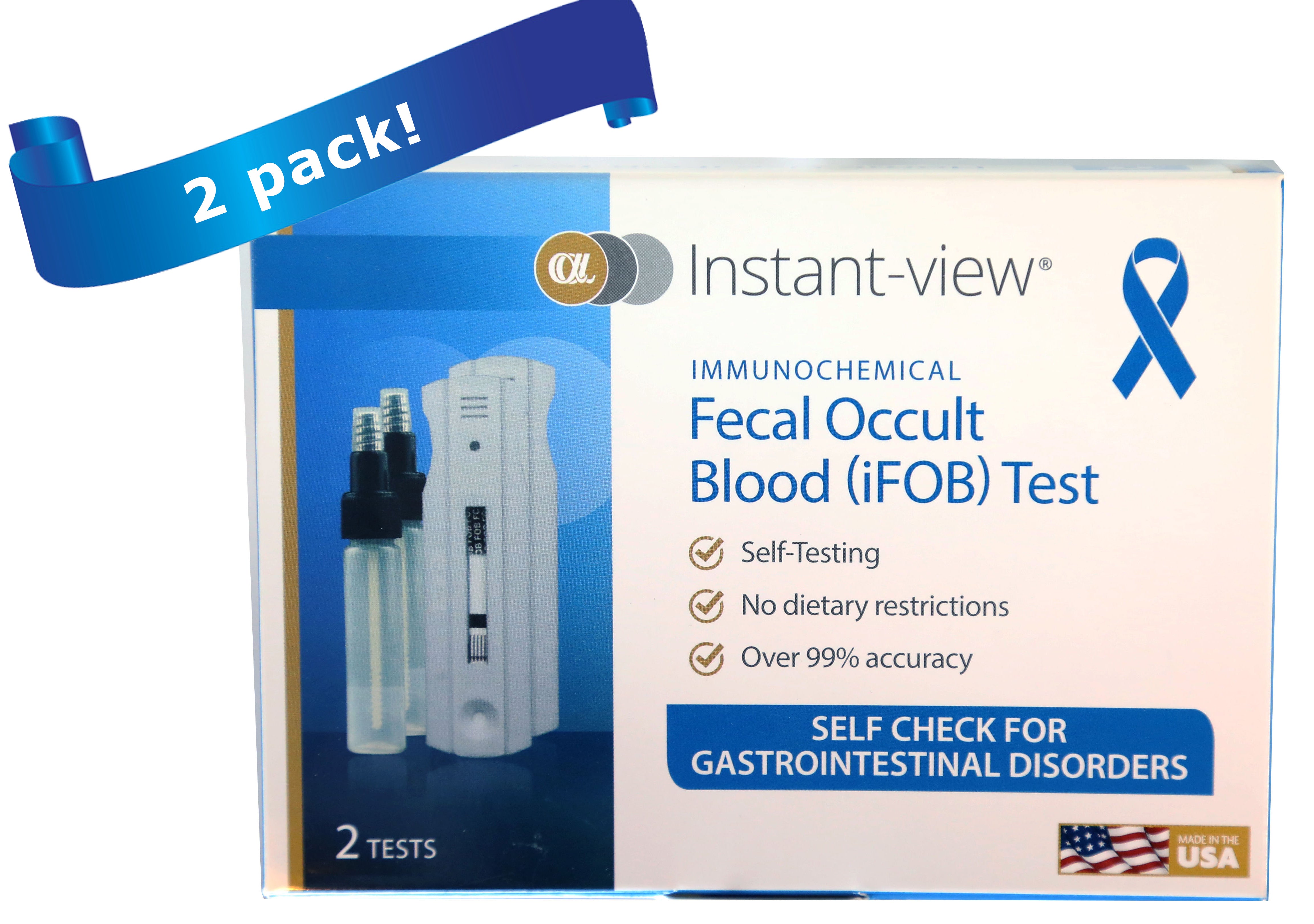 Instant-view® iFOB At-Home Screening Test (2 pack) - Rapid One Step Test