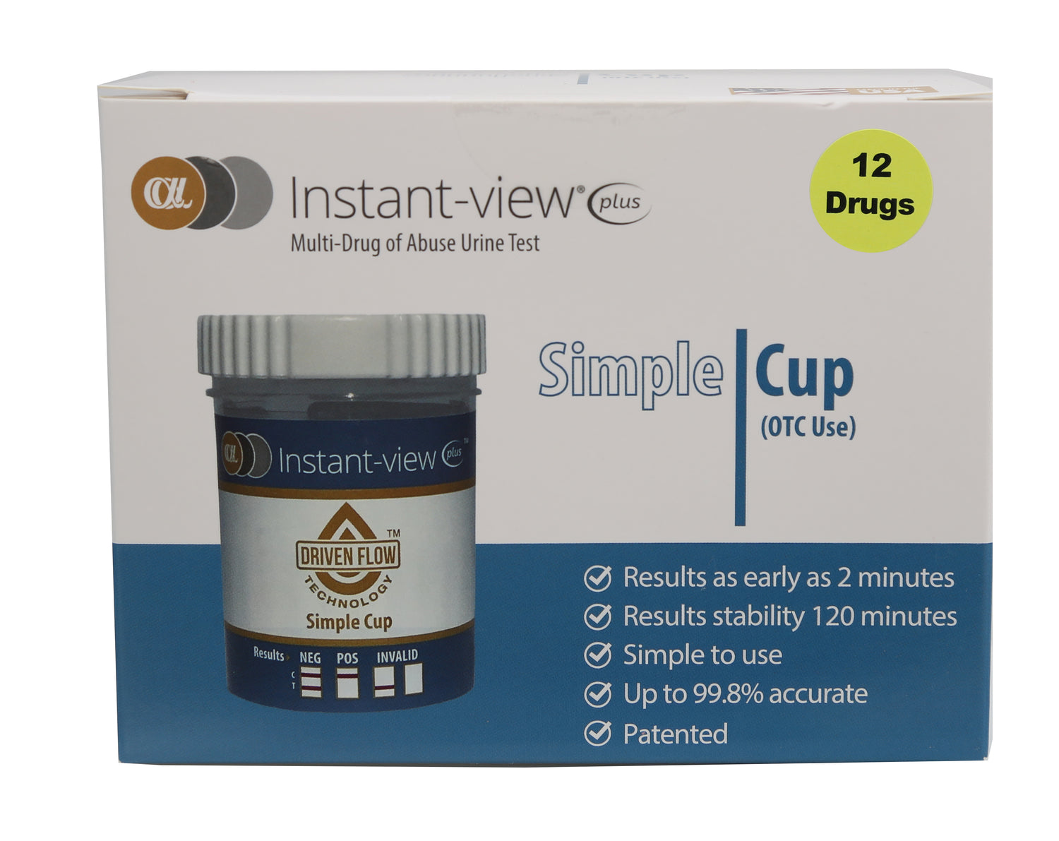 Instant-view® PLUS Simple Cup Multi-Drug Home Test (12 drugs) - Rapid One Step Test